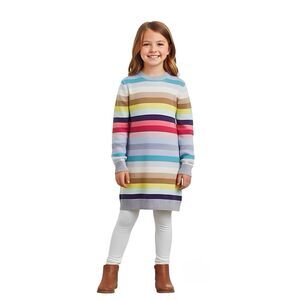 GAP Kids Girls Sweater Dress Size XS Crazy Striped Blend Lambs Wool Wintery